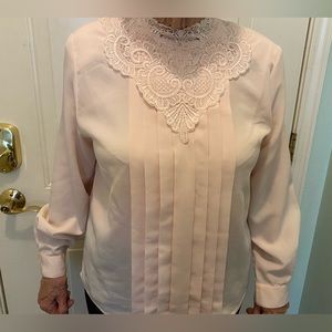 Creamy pink vintage style blouse